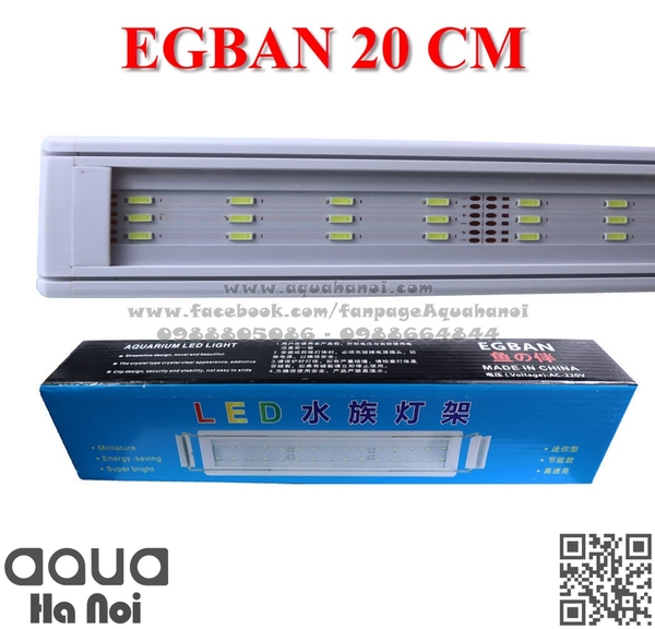Đèn LED gác thành hồ cá cảnh thủy sinh EGBAN - 3 hàng bóng - siêu sáng trắng - dài 20 cm
