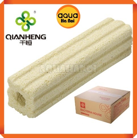 Thanh sứ lọc hoa mai vàng QIANHENG - Vật liệu lọc làm trong nước hồ cá Koi, cá rồng, thủy sinh - Thanh 3.7*3.7*15.8 cm