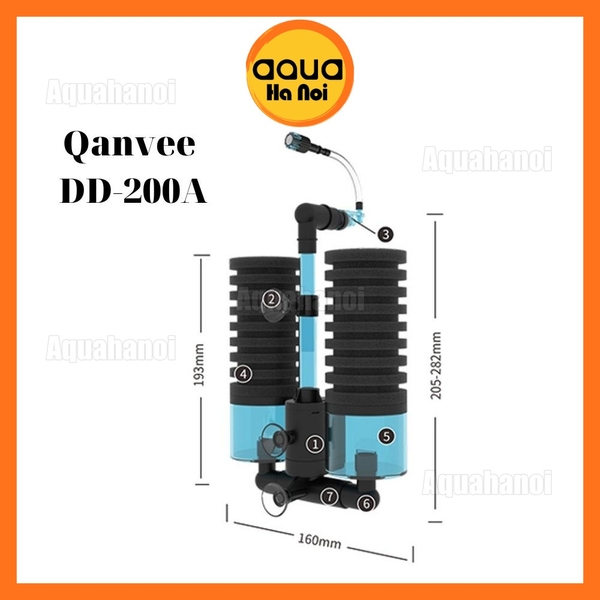 Lọc vi sinh Qanvee DD-200A - Có sẵn máy bơm và khay chứa VLL