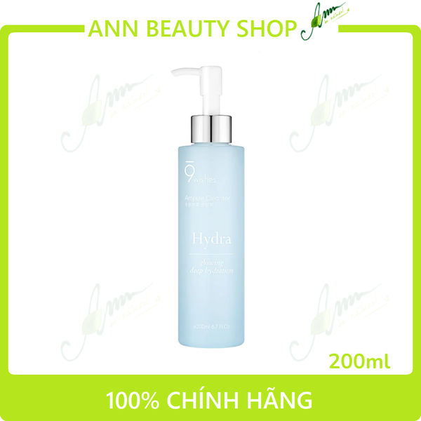 Gel Rửa Mặt Dưỡng Ẩm 9 Wishes Hydra Glowing Deep Hydration Ampule Cleanser 200ml