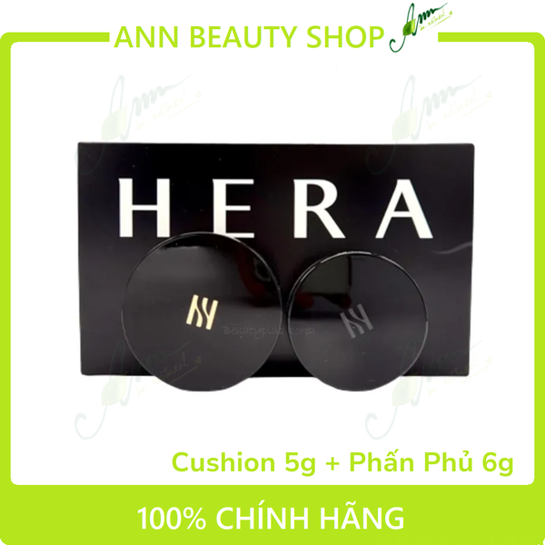 Set Black Cushion Minisize 5g + Phấn phủ HERA Soft Finish Loose Powder 6g