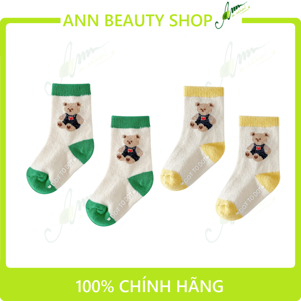 Vớ Thêu Hình Gấu Gdottodot (made in Korea)