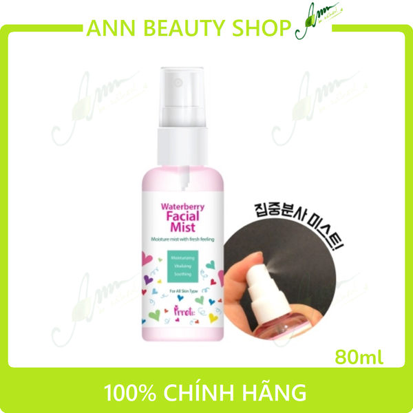 Xịt khoáng Prreti Waterberry Facial Mist 80ml
