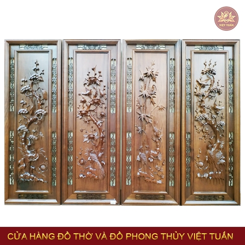 Tranh gỗ tứ quý