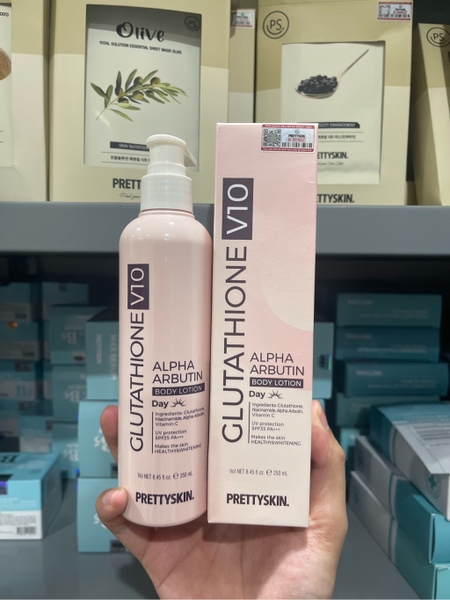 c863 - Kem dng trng da body Prettyskin Glutathione V10 & Retinol B5  250ml - LYO SHOP