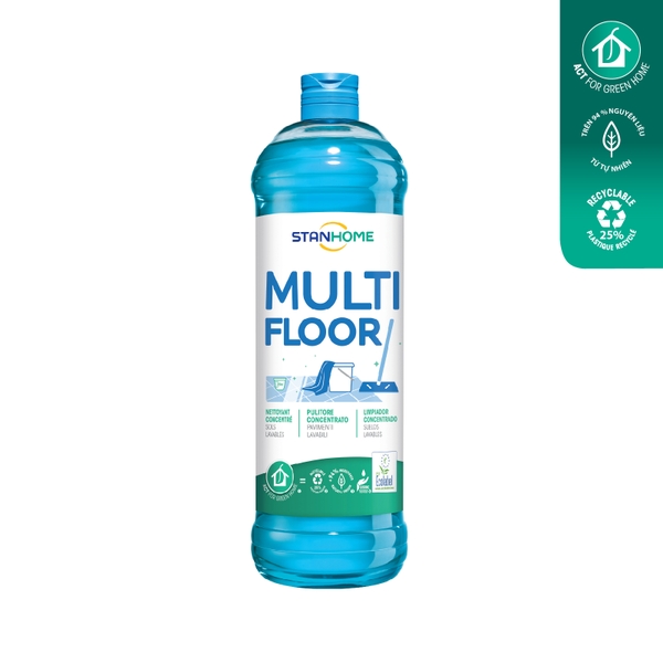 Nước lau sàn hương cam, bưởi, bạc hà Multi Floor Ecolabel 1000ml