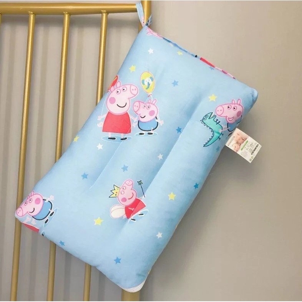 Gối nằm trẻ em bông cotton heo Peppa Pig màu xanh