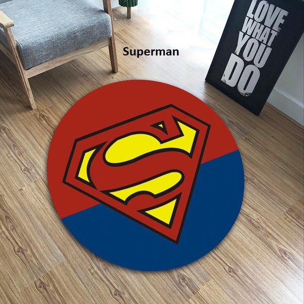 Thảm sàn/ thảm chơi hình tròn chống trượt Superman đường kính 60 cm