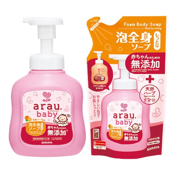 Combo sữa tắm dưỡng ẩm Arau Baby bình 450ml và túi 400ml