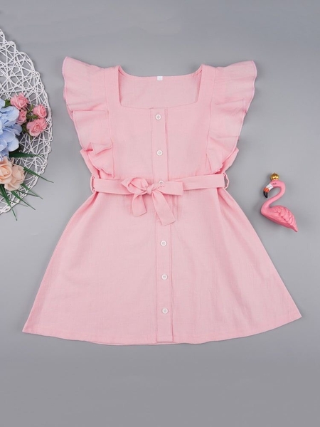 Váy bé gái thiết kế mùa hè màu hồng