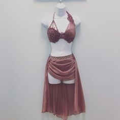 Váy tập Dancesport màu hồng đất sexy