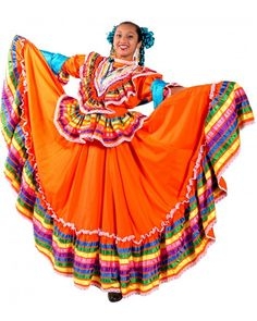 Trang phục lễ hội Las Fallas Tây Ban Nha màu cam