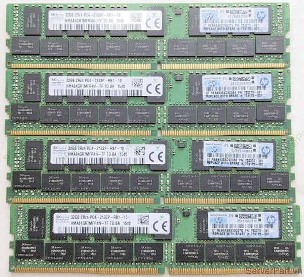 Memoria Server HPe 32GB PC4-2133P (17000) 2Rx4 - 728629-B21 Usata Con Garanzia 60gg