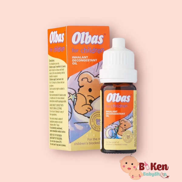 TINH DẦU TRỊ NGẠT MŨI OLBAS 10ML DÀNH CHO BÉ TRÊN 3 THÁNG