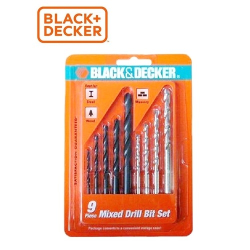 Black&Decker Hộp 9 mũi khoan hỗn hợp A8106G