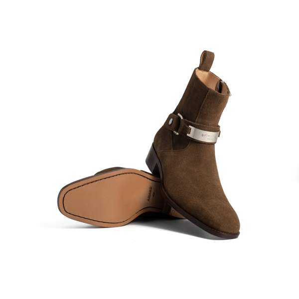 Strap Suede Chelsea Boots