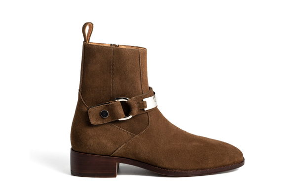 Strap Suede Chelsea Boots