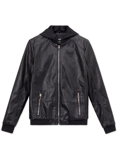 Hooded Leather Jacket