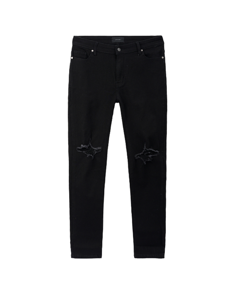 Black Double Blow-out Skinny Jeans