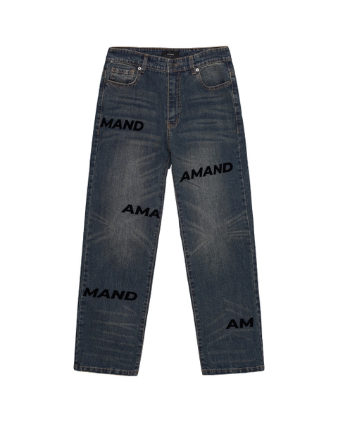 Velvet Logo Pattern Jeans