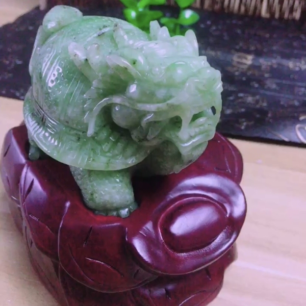 Bách thọ quy long chiêu tài ngọc phỉ thúy tự nhiên Jadeite A -NT646