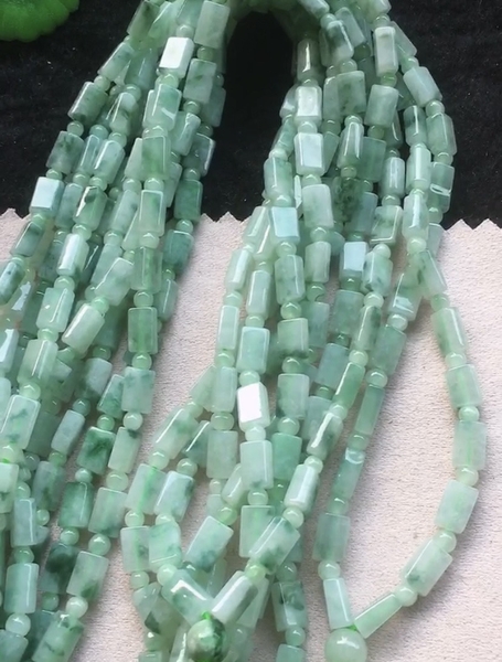 Chuỗi hạt đốt trúc xanh lý Ngọc phỉ thuý Tự nhiên Jadeite loại A -NT775