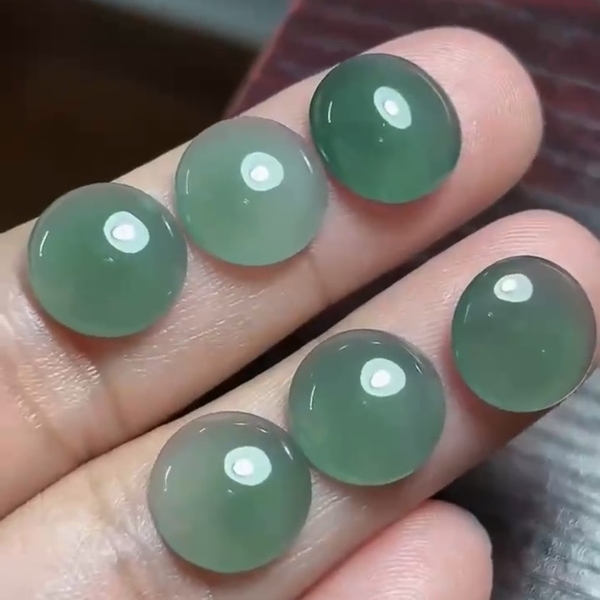 Mặt viên màu lam ngọc Ngọc phỉ thuý tự nhiên Jadeite loại A -NT1085