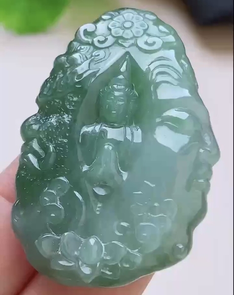 Phật Thiện Ác Ngọc phỉ thuý tự nhiên Jadeite loại A -NT1088