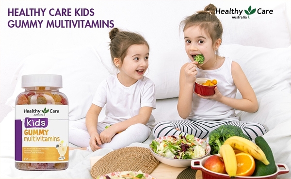 Kẹo dẻo Healthy Care Kids Gummy Multivitamins cung cấp các vitamin cho bé khỏe mạnh