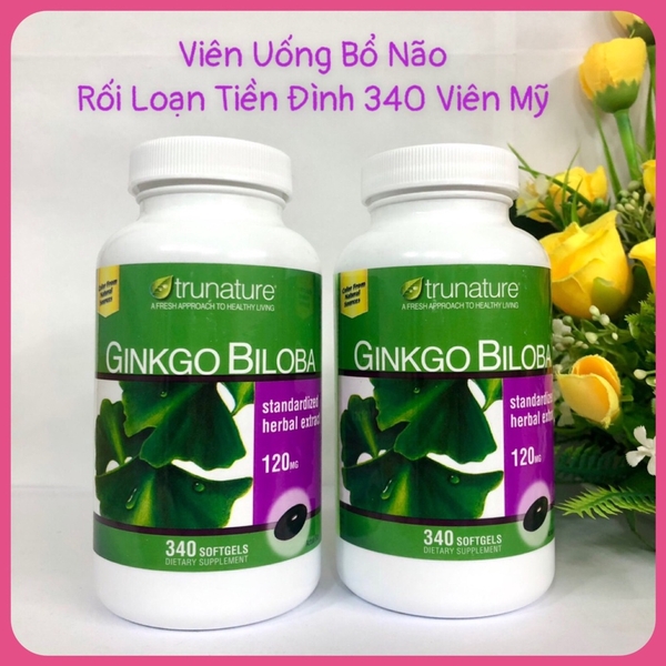 Viên uống bổ não Ginkgo Biloba 120mg Trunature Của Mỹ, 340 viên