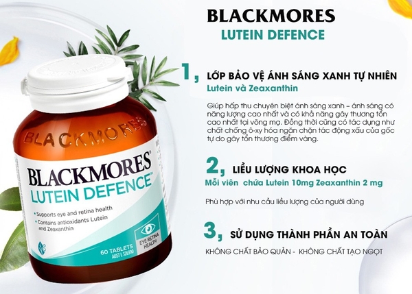 Bổ mắt Blackmores Lutein còn giúp chống oxy hóa , hạn chế các quá trình lão hóa các tế bào mắt