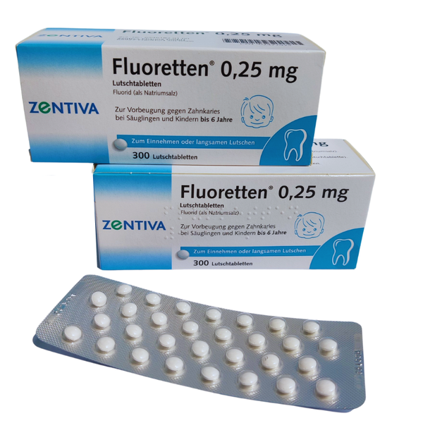 Viên Ngậm Chống Sâu Răng Zentiva Fluoretten 0.25mg của Đức, 300 viên