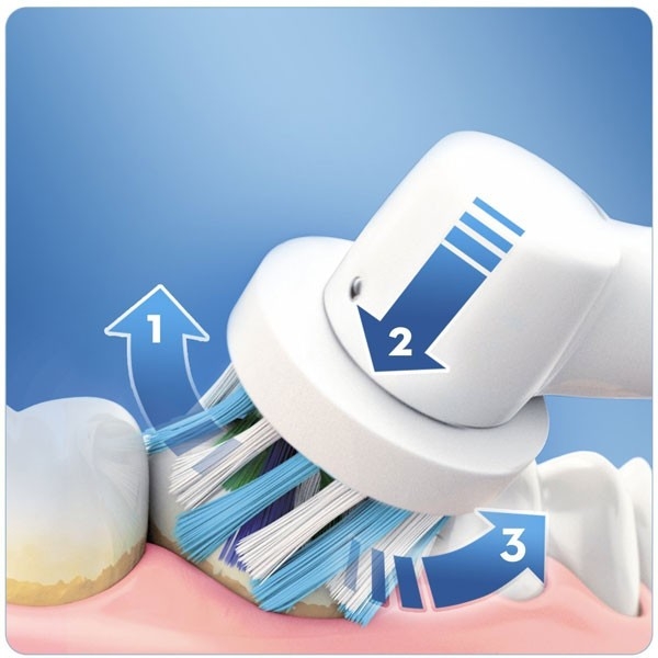 Bàn chải điện Oral-B với thiết kế đầu bàn chải chuyên giữ trắng răng và sạch mảng bám
