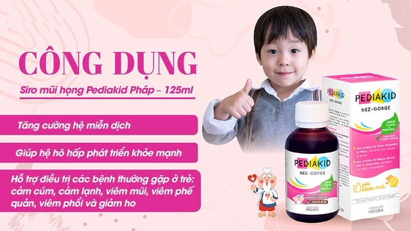 Siro Pediakid Nez-Gorge - Giúp làm dịu và làm sạch, thông thoáng đường hô hấp