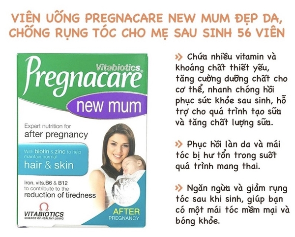 Viên uống Pregnacare New Mum bổ sung nguồn vitamin, khoáng chất quan trọng cần thiết cho mẹ sau sinh