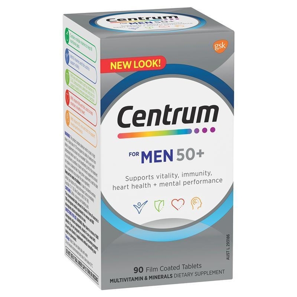 Vitamin Tổng Hợp Centrum For Men 50+ Cho Nam Giới Trên 50 Tuổi, 90 viên