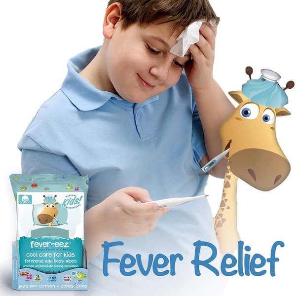  Khăn lau hạ sốt Fever-eez Cool Care Kids được sản xuất từ 100% cotton, chất vải vô cùng mềm mại