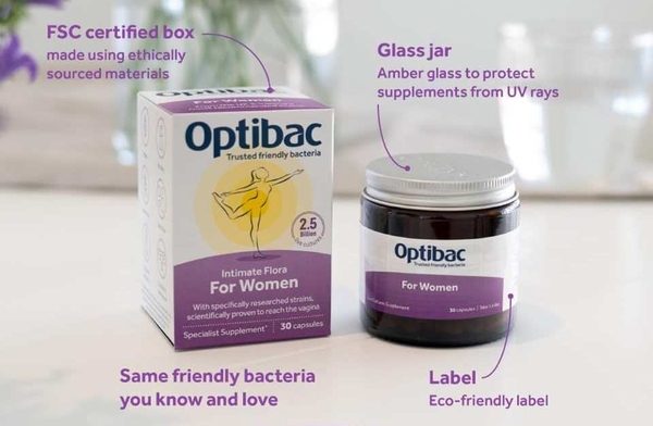 Men OptiBac Probiotics tốt cho âm đạo, đường tiết niệu