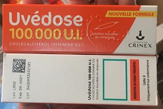 Vitamin D3 Uvedose liều cao 100000 UI cho bé từ 18 tháng tuổi trở lên