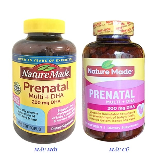 Vitamin tổng hợp cho bà bầu Nature Made Prenatal multi + DHA 150 viên