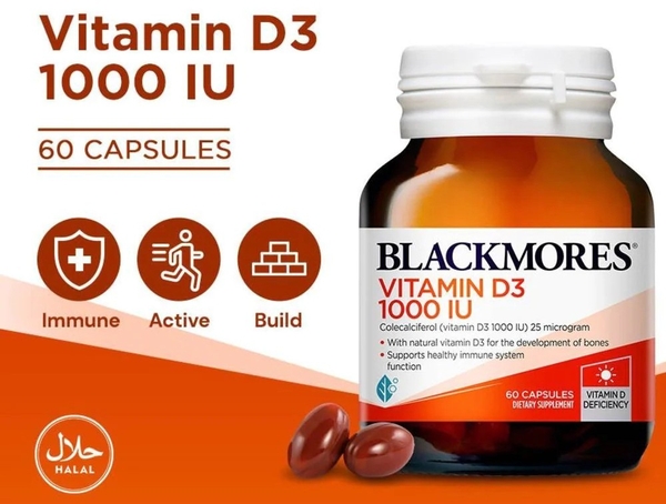 Vitamin D3 1000IU Blackmores Úc 60 viên