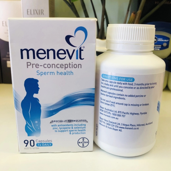 Viên Uống Menevit Úc hỗ trợ tăng chất lượng tinh trùng cho nam hiệu quả