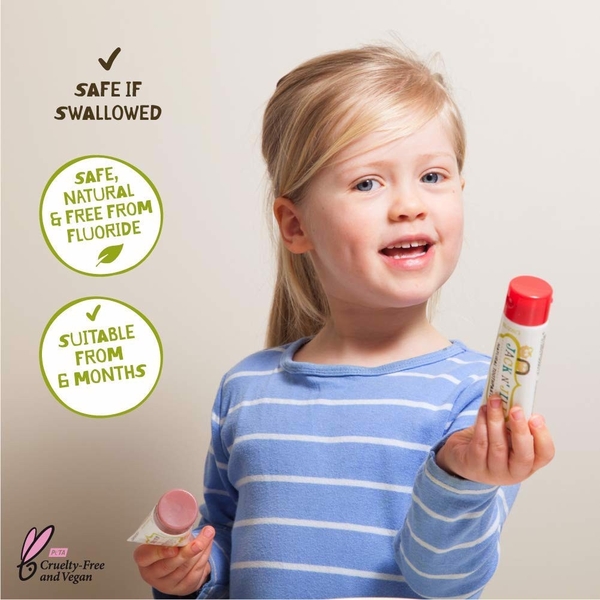 Jack N’ Jill Natural Toothpaste tuyệt đối an toàn cho khi trẻ nuốt.