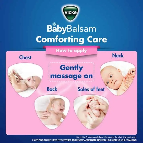 Dầu Vicks Baby Balsam của Đức dùng cho trẻ từ 3 tháng trở lên