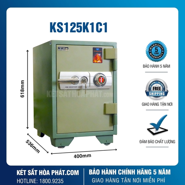 Két sắt Hòa Phát The One KS125K1C1 Khoá Cơ Đổi Mã