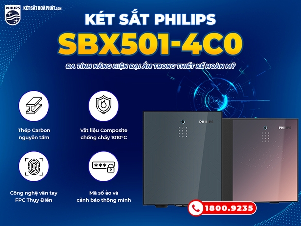 Két sắt thông minh Philips SBX501-4C0 đa tính năng hiện đại ẩn trong thiết bị hoàn mỹ