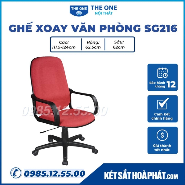 Ghế xoay văn phòng Hòa Phát The One SG216 trưởng phòng 360 độ