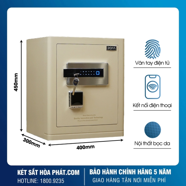 Thông số kỹ thuật của két sắt mini nhập khẩu Bofa FDX-AD-45 điện tử chính hãng