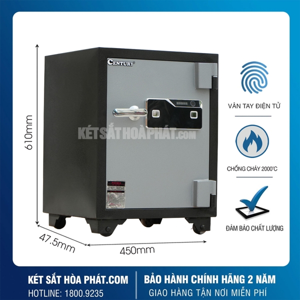 Két sắt chống cháy Century CF45VTDT vân tay điện tử