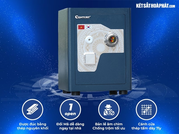 Két sắt Century SC40DM khóa cơ đổi mã chính hãng chống cháy